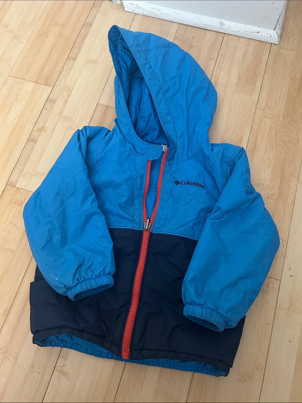 Columbia Bright Blue and Navy Kids Hooded Jacket